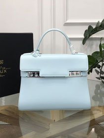 Delvaux original box calfskin tempete medium bag AA0562 ice blue