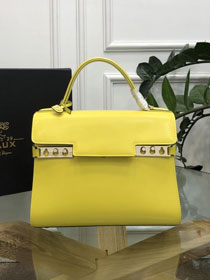 Delvaux original box calfskin tempete medium bag AA0562 yellow