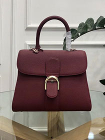 Delvaux original grained calfskin brillant bag MM AA0555 bordeaux