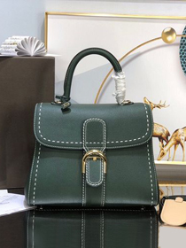 Delvaux original grained calfskin brillant bag MM AA0555 emerald green