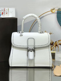 Delvaux original grained calfskin brillant bag MM AA0555 white