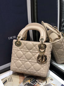 Dior original lambskin mini lady dior bag M0505-2 beige