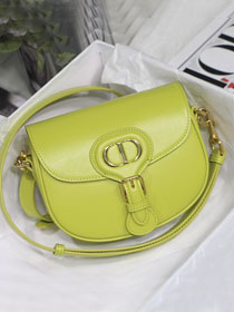 Dior original box calfskin medium bobby bag M9319 fluorescent yellow