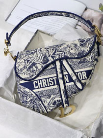 Dior original canvas saddle bag M0446 blue