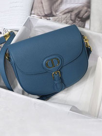 Dior original grained calfskin medium bobby bag M9319 blue