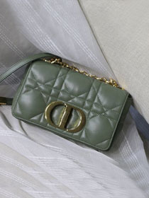 Dior original macrocannage calfskin small caro bag M9241 green