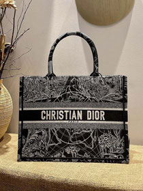 Dior original canvas medium book tote bag M1296 black