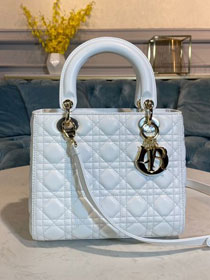 Dior original lambskin medium lady dior bag M0565 white