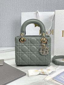 Dior original lambskin mini lady dior bag M0505 gray