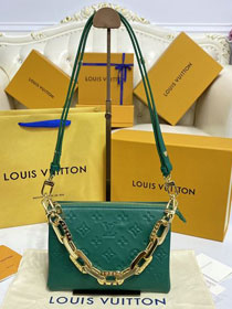 Louis vuitton original lambskin coussin BB bag M20574 peacock green