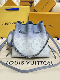 Louis vuitton original mahina leather bella bucket bag M20507 blue