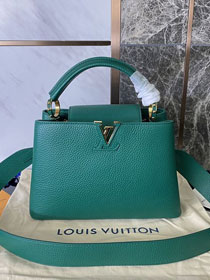 Louis vuitton original calfskin capucines BB handbag M59434 emerald