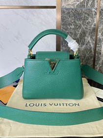 Louis vuitton original calfskin capucines mini handbag M59435 emerald