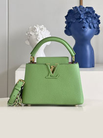 Louis vuitton original calfskin capucines mini handbag M59709 green