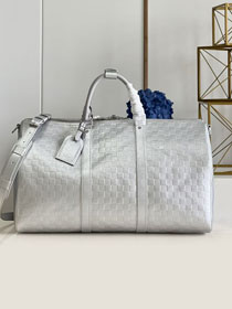 Louis vuitton original calfskin keepall 50 N58041 silver