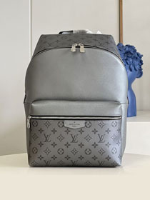 Louis vuitton original damier graphite discovery backpack M30835 silver