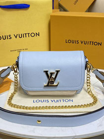 Louis vuitton original calfskin lockme tender bag M59984 blue