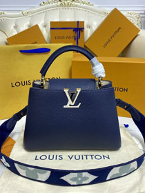 Louis vuitton original calfskin capucines BB handbag M59597 dark blue