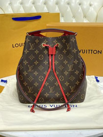 Louis vuitton original monogram canvas neonoe mm bag M43895 red