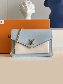 Louis vuitton original calfskin mylockme chain pochette M81436 blue