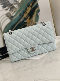 CC original grained calfskin medium flap bag A01112 light blue