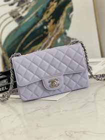 CC original grained calfskin mini flap bag A69900 light purple