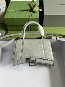 2022 GG original crocodile calfskin hacker project mini hourglass bag 5928331 grey