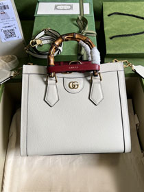 GG original calfskin diana small tote bag 702721 white