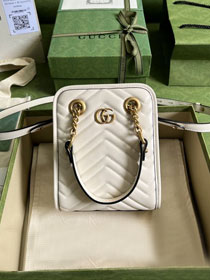 2022 GG original calfskin marmont mini bag 696123 white