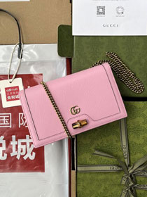 GG original calfskin diana mini bag 696817 pink