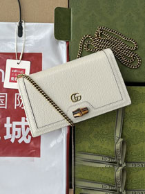 GG original calfskin diana mini bag 696817 white