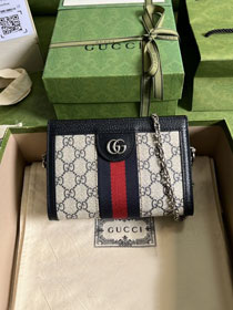 GG original canvas ophidia mini shoulder bag 602676 navy blue