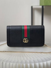 GG original calfskin chain wallet 523152 black