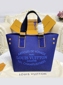 Louis vuitton original denim medium shopping bag m94144 blue