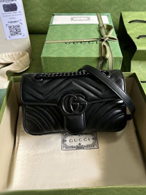 2022 GG original calfskin marmont mini bag 446744 black