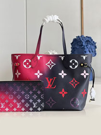 Louis vuitton original monogram canvas neverfull mm M20511 fuchsia