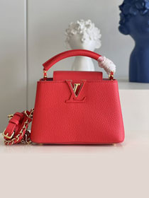 Louis vuitton original calfskin capucines mini handbag M20513 red