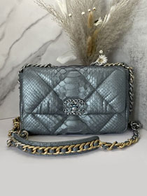 CC original python leather small flap bag bag AS1160 grey