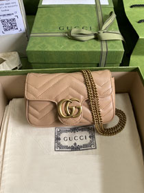 2022 GG original calfskin marmont super mini bag 476433 rose beige