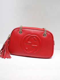 GG original calfskin chain shoulder bag 308983 red