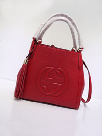 GG original calfskin small tote bag 336751 red