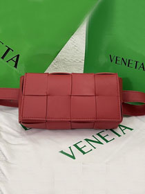 BV original lambskin cassette belt bag 639367 wine red