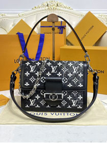 Louis vuitton original denim dauphine mm M59361 black