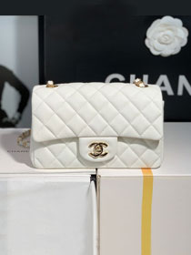 CC original grained calfskin mini flap bag A69900 white