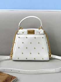 Fendi original calfskin mini peekaboo bag 8BN243-2 white