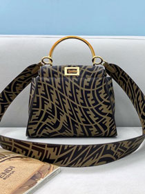 Fendi original calfskin small peekaboo bag 8BN244-2 brown