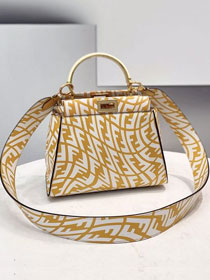 Fendi original calfskin small peekaboo bag 8BN244-2 yellow