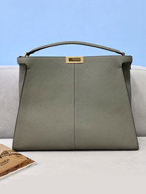 Fendi original calfskin large peekaboo Iseeu tote 7VA528 dark green