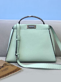 Fendi original grained calfskin medium peekaboo bag 8BN240-3 light green