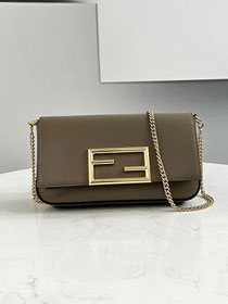 Fendi original calfskin wallet on chain 8BS032 gray